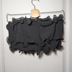 Anthropologie Black Ruffled Mini Tube Top